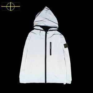 Steenjack eiland heren tracksuit hapsed hooded sportbreaker running fashion night reflecterende jassen bovenkleding a46