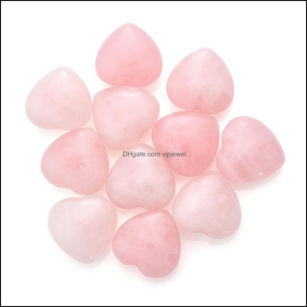 Pierre Lâche Perles Bijoux 25Mm Cristal Naturel Forme De Coeur Ornement Artisanat Mode Chakra Carré Aventurine Améthyste Quartz Rose Dhs1B