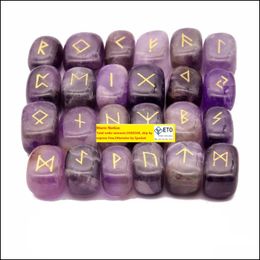 Steen Losse Kralen Sieraden 25Pcs Natural Crystal Rec Prototype Edelstenen Waarzeggerij Waarzeggerij Rune Reiki Healing Religieuze Futhark Viki