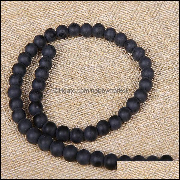 Pierre Perles En Vrac Bijoux Dl Polonais Noir Mat Onyx Agates Rondes Naturelles 15 