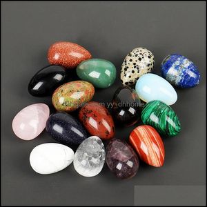 Pierre perles en vrac bijoux cristal naturel oeuf ornements Quartz cristaux de guérison énergie Reiki gemme salon décoration livraison directe 2021 8