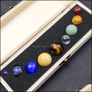 Pierre perles en vrac bijoux neuf planètes boule ensemble Reiki pierres de cristal naturel ornements de table polissage roche Quartz Yoga Dhwhz