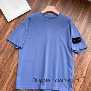 T-shirts pour hommes en pierre Nouvelle design Island Wholesale Fashion Men Heavy Cotton Soild Mens Clothing Short Sleeves Kmi7