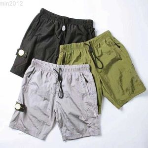 Pantalones cortos de piedra para hombre, pantalones cortos de calle con Logo de brújula Island, pantalones cortos de Metal para hombre, Capris de moda de trabajo americano