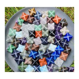 Stone Merkaba Hexagram Star Qaurtz Chakra Crafts ornamenten Energie genezing Reiki Crystal Hand Play Home Decoratie Drop Delivery Juwel Dhr1a