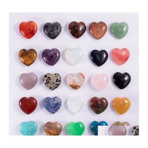 Steen natuurlijk 25 mm hart turquoise roze kwarts liefde naakte stenen harten decoratie ornamenten handgreep stukken diy ketting drop de dhzmp