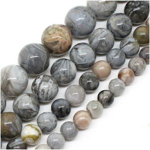 Stone Natural Bamboo Agata Onyx Round Perles en vrac pour fabrication de bijoux 15,5 pouces / pick-pick Taille 6/8/10/12 mm Bracelet Drop Livraison DHN3D