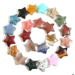 Stone Natural Crystal 30Mm Star Ornaments Quartz Healing Crystals Energy Reiki Gem Sieraden Maken Accessoires Woonkamer Decoratie Dhrs3