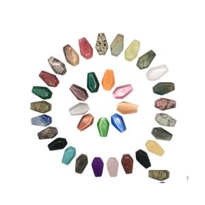 Stone Natural Crystal Ornamens Luck Coffin Vorm Reiki Healing Chakra Quartz Mineral Tuimed Gemstones Handstuk Huisdecoratie A DH8WP