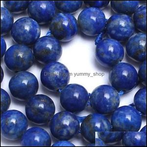 Stone Natural Lapis Lazi Round Loose Beads 15 Strand 4 6 8 10 12 mm Taille de pick