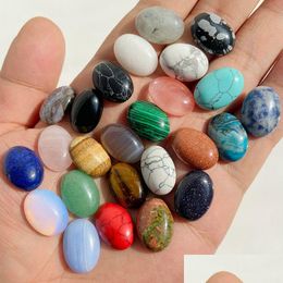 Pierre Naturelle Ovale Cabochon Perles Cristal De Quartz Oeil De Tigre Lâche Fit Diy Anneau Fabrication De Bijoux Collier 13X18Mm 18X25Mm Drop Delivery Dhvdn