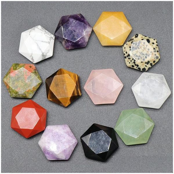 Piedra Natural Estrella de David Talla Hexagrama Forma Artesanía Adornos Cuarzo rosa Amatista Cristal Curación Ágata Decoración Gota Deliv Dh6H8