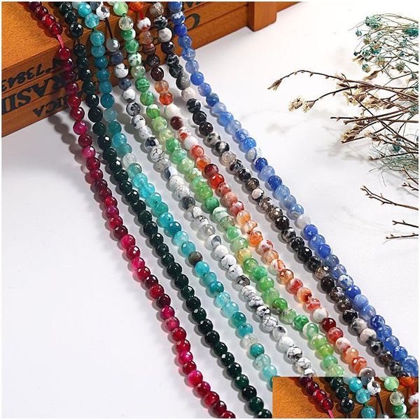 Pierre Nouvelle Mode Agate Perles Lâches Choisir Taille 6Mm Haute Qualité Strand Perle Géométrique Charmes Naturels À La Main Diy Stretch Drop Delive Dhkoa