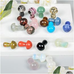 Steen Willekeurige Natuurlijke 1.5 Inch Paddestoel Plant Standbeeld Carving Mas Woondecoratie Kristal Polijsten Gem Drop Levering Sieraden Dh83B