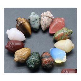 Stone Reiki Healing Chakra Natural Acorn Quartz Mineral Crystal Tuimed Gemstone handstuk Huisdecoratie sieraden maken Acc drop D DH9Y0