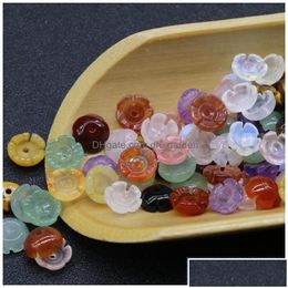 Steen steen 10 mm gesneden bloemen losse kralen natuurlijke rozenkwarts turquoise naakte stenen diy sieraden acc drop levering dhj5m dhqno