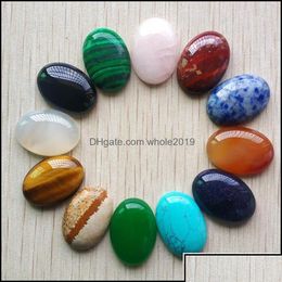 Pierre Pierre Naturelle Mixte Ovale Base Plate Cab Cabochon Cystal Perles En Vrac Pour Collier Boucles D'oreilles Fabrication De Bijoux En Gros Dhseller2010 D Dhf3J