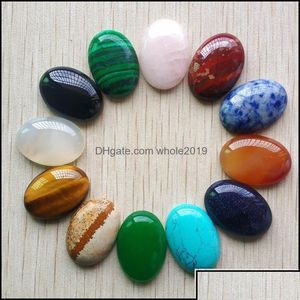 Pierre Pierre Naturelle Mixte Ovale Base Plate Cab Cabochon Cystal Perles En Vrac Pour Collier Boucles D'oreilles Fabrication De Bijoux En Gros Dhseller2010 Dhjuq