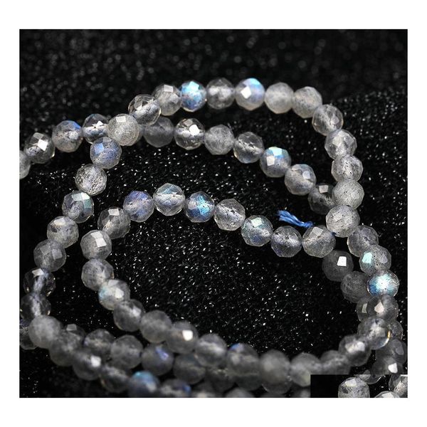 Pierre En Gros Labradorite Perles Lâches Choisir Taille M 4Mm À Facettes Moonston Perle De Haute Qualité Naturel Brin Charme Diy Bracelets Jewelr Otblj