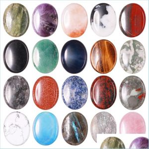 Piedra Preocupación Piedra Pulgar Piedra preciosa Natural Cuarzo rosa Curación Cristal Terapia Reiki Tratamiento Minerales espirituales Mas Palma Gema Gota Del Dhf2C