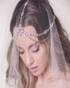 Stonefans Bridal Bandband Righestone Wedding Hair Chain Chain accessoires pour les femmes Boho Boho Freead Head Chain Bijoux F3643201