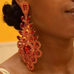 Stonefans boucles d'oreilles irrégulières pour femmes grand luxe surdimensionné accessoires cristal exagéré balancent bijoux 240130
