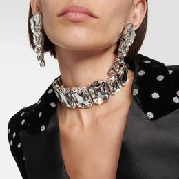 Stonefans Luxury Square Crystal Jewelry Sets Women Party Accessories Fashion Show Exagénate Collier de mariée