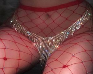 Stonefans Sexy Tassel Rhinestone Thong Underwear slipje Crystal Bikini Belly Body Chain Sieraden voor dames nachtclub accessorie2240664