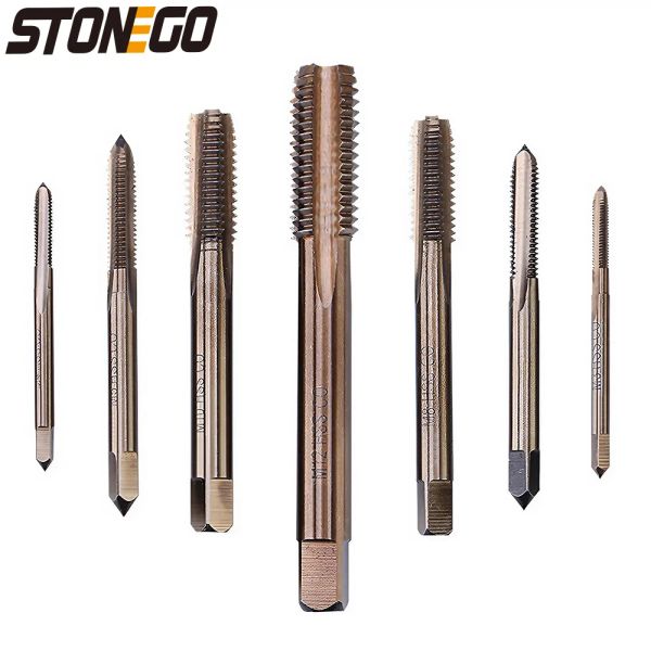 Stonego 1pc HSS CO M35 -E Tapas de flauta espiral - Taladro de tapón de rosca derecha métrica, m3/m4/m5/m6/m8/m10/m12