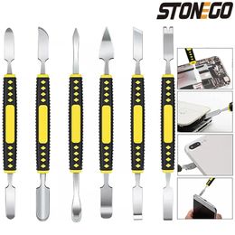 Stonego 6PCSSet Metal Pry Bar Tool voor elektronica reparatie mobiele telefoon digitale tablets laptops slimme horloges 240510