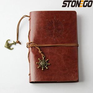 Stonego Spiral Notebook Retro Diary Antique Pirate Anchor PU Leather Notebook A6 Remplaçable papeterie Cadeau de voyage Journal 240415