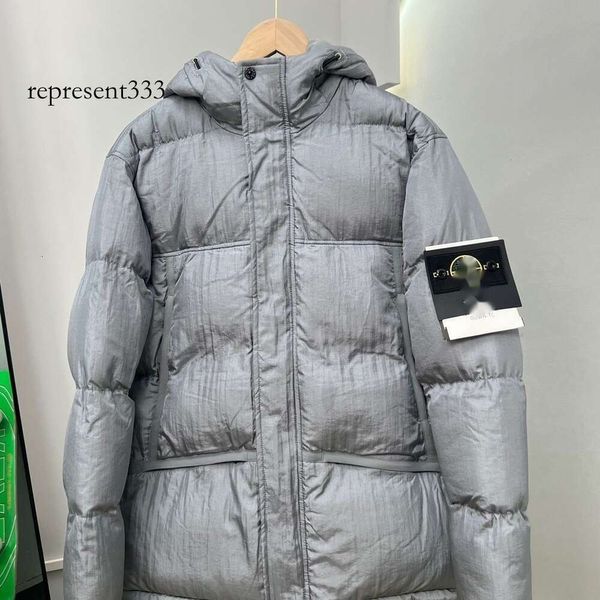 stoneisland doudoune Automne Hiver Nouveaux Hommes pierre doudoune Vers Le Bas Haute Édition Métal Nylon Imperméable Couple Sports et Loisirs Coton Manteau