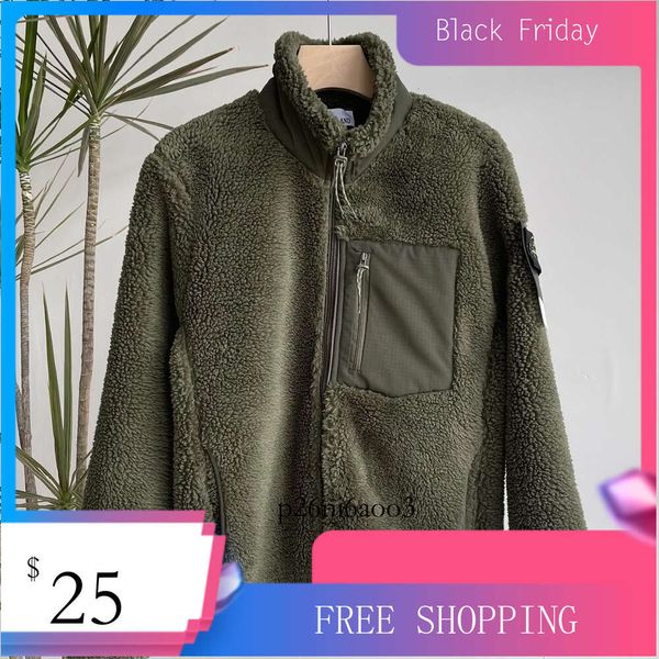 Stones Island Sudadera con capucha Chaquetas para hombre Chaqueta de diseñador Abrigo suelto de lana de cordero vintage para mujer Cremallera cálida Pareja asiática 2023S CP Sudadera con capucha 247