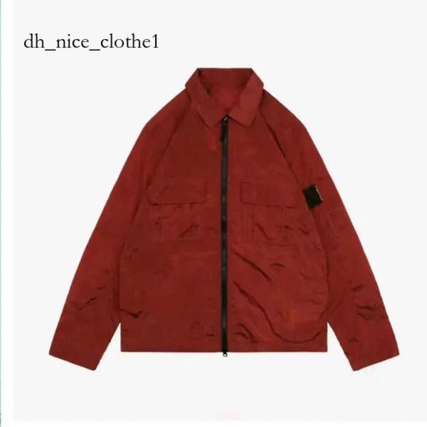 Stones Island Veste Lightning Designer Badge Chemises Résistant à l'eau Métal Peau Manteau Nylon Pêche Alpinisme Porter Designer Noir Coa 664