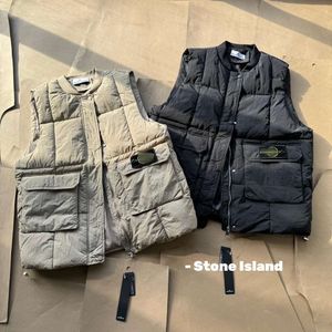 Stones Island veste extérieure grande poche vêtements de travail vêtements et gilets fonctionnels en coton Stones Island hommes gilet hiver nouveau classique chaud doudoune 8359