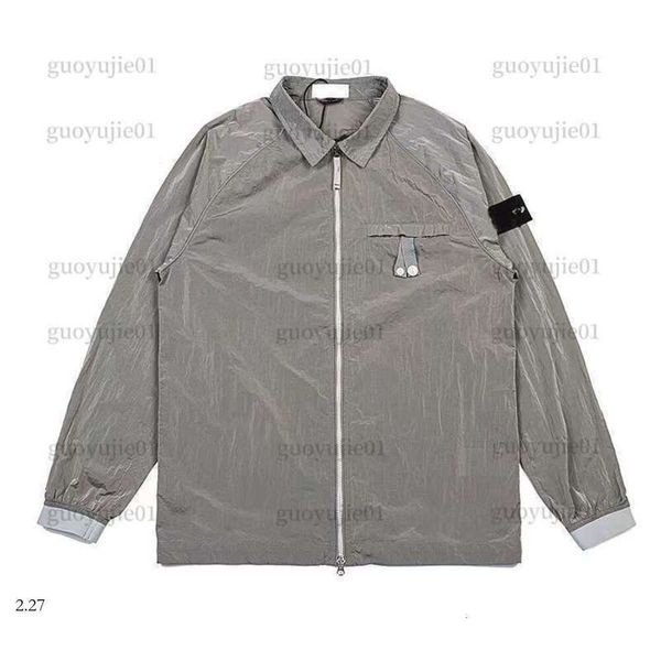 Stones Island Jacket Stones Island Veste d'été à capuche pour hommes, mince, anti-uv, ample, respirante, en soie glacée, combinaison de protection solaire, veste imperméable 508