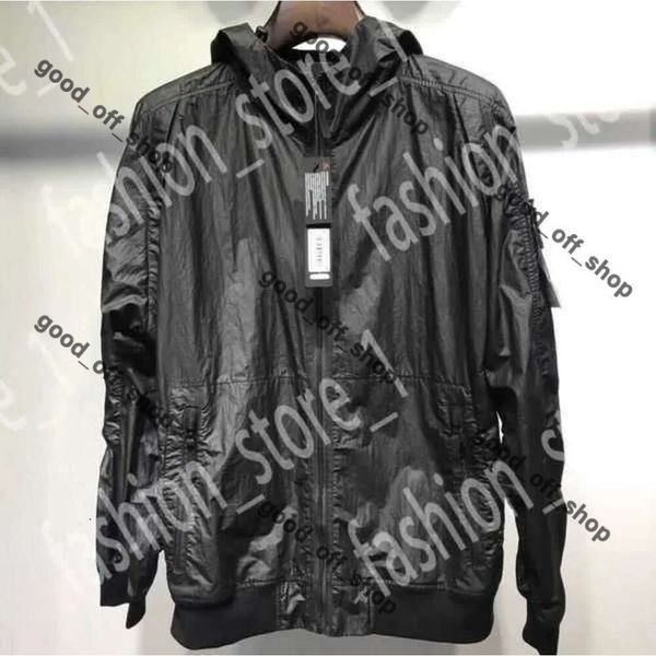 Stones Islande Designer Veste Badge Stones Island Compass Veste Chemises Résistant À L'eau En Métal Peau Manteau Nylon Vêtements De Pêche Designer Manteaux Noirs Mode Pour Hommes CP 248