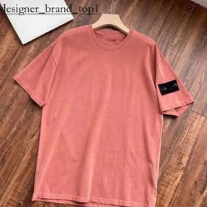 Stones Islands Designer Mens T-shirt Luxury Trendy Short Stone Shirt Broidered Womens Loose and Breathable Vêtements décontractés 7138