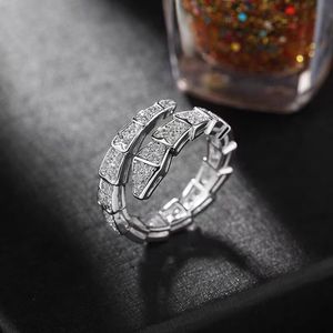 Stenen Premium luxe designer mode volledige diamanten ring mode slangenring sieraden roségouden en zilveren ringen fijne sieraden verjaardags- en kerstcadeaus