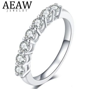 Stenen met zijstenen 07ctw 3 mm DF Round Cut Engagement Wedding Lab Grown Diamond Band Ring Sterling Zilver voor vrouwen 230225