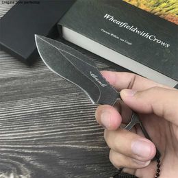 Stonewashed Tactical 2024 Cuchillo de hoja fija 440C Blade Mini Full Tang Belt Knife EDC Multifunción Camping al aire libre Defensa Cuchillos de supervivencia Herramientas de corte 3300 4850