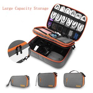 Sac de rangement Organisateur Câble de voyage Multifonction Sac de rangement Cas Gadget Pochette numérique pour Ipad Écouteur Usb Charge Double Couche CX220413