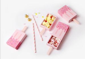 Opbergtas Originaliteit Cartoon Popsicle Shape Candy Fold Paper kwaliteit verpakking Case Ice Cream Mooie lade geschenkdoos