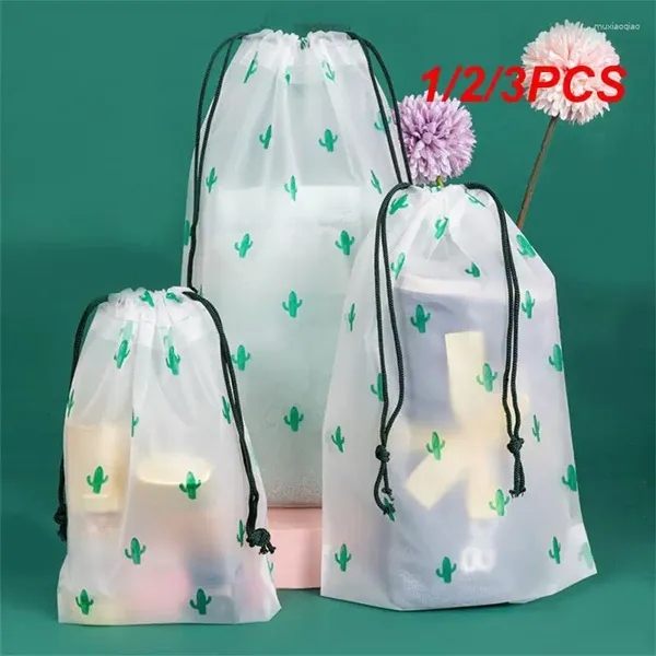 Sacs de rangement 1/2/3PCS Organisateur de chaussures portable Sac de voyage étanche Transparent en plastique Cordon Eco