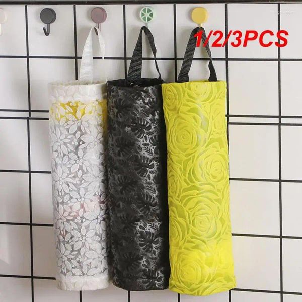 Bolsas de almacenamiento 1/2/3pcs colgante de pared bolso de basura portátil de la cocina de la cocina del hogar extracción de acabado