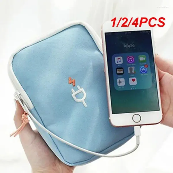 Sacs de rangement 1/2/4PCS Gadget de voyage Organisateur Sac Portable Câble numérique Accessoires électroniques Étui de transport Pochette pour USB