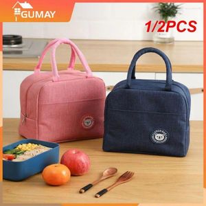 Sacs de rangement 1 / 2pcs sac à lunch portable Boîte isolée thermique TOTE FOCHER MAIN SCHAG POUR LES FEMMES FAUX PRAMOBILES