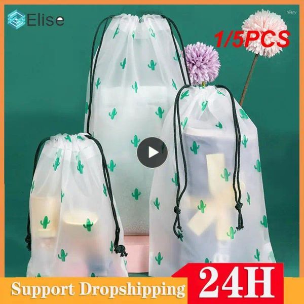 Sacs de rangement 1/5PCS Organisateur de chaussures portable Sac de voyage étanche Transparent en plastique Cordon Eco