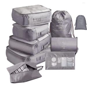 Opbergtassen 1/9 stks set reisorganisator kofferverpakkingskoffers draagbare bagage klede schoen opgeruimd zakje