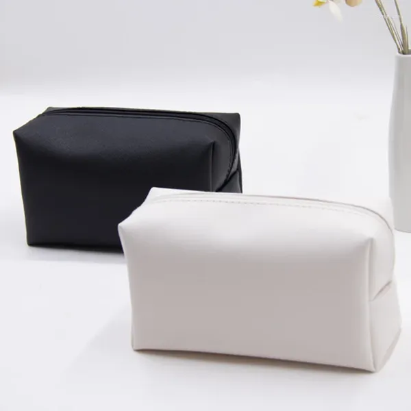 Bolsas de almacenamiento 1 unid Pequeñas mujeres Bolsa de cosméticos PU Cuero Impermeable Cremallera Maquillaje Viaje Lavado Maquillaje Organizador Estuche de belleza